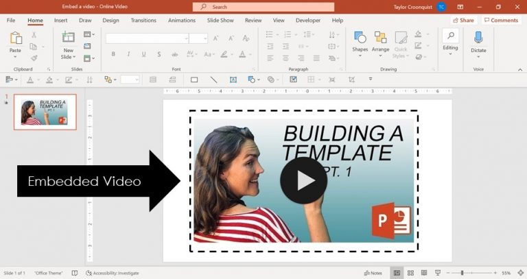 How to embed a video in PowerPoint