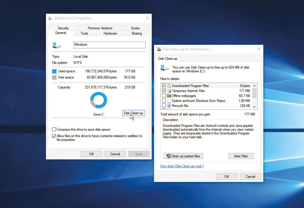System Junk Files from Windows 10